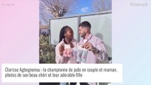 Clarisse Agbegnenou : La championne de judo en couple et maman, photos de son beau chéri et de leur adorable fille