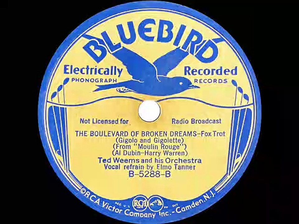 1933 Ted Weems The Boulevard Of Broken Dreams Elmo Tanner vocal