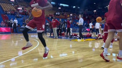 Indiana Guard Jalen Hood-Schifino Goes Through Pregame Warmups At Kansas