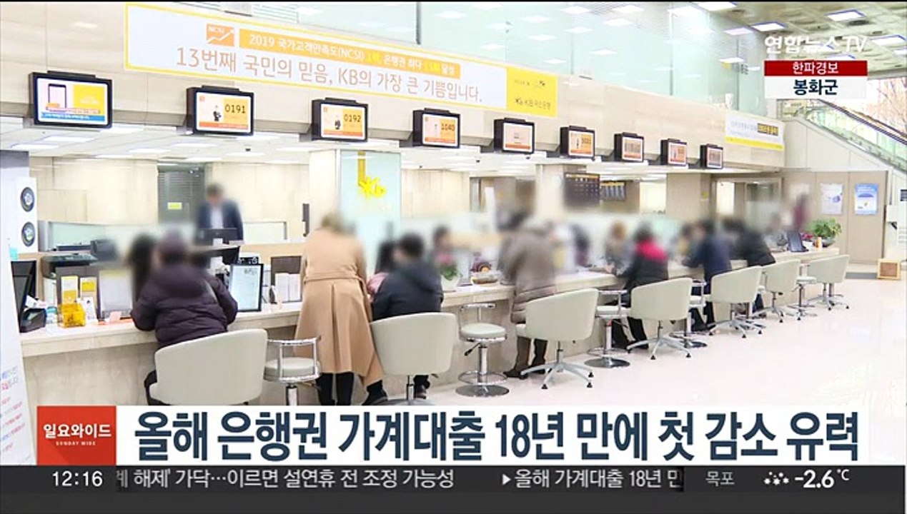 올해 은행권 가계대출 18년 만에 첫 감소 유력