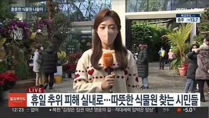 올겨울 최강 추위…따뜻한 식물원 온실 북적