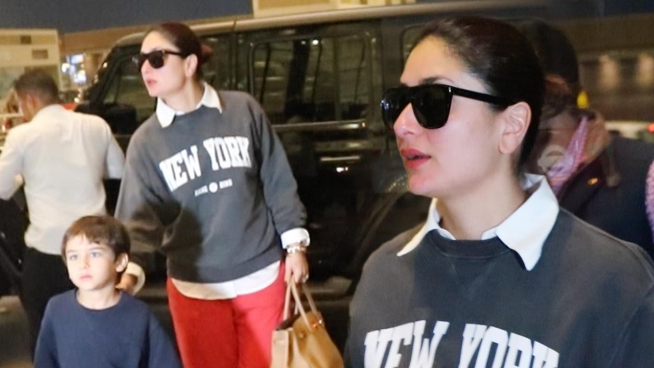 दोनों बच्चो के साथ करीना कपूर और सैफ अली खान नजर आये एयरपोर्ट पर