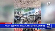 Arequipa: fuerzas del orden liberan puente Ocoña tras enfrentamientos
