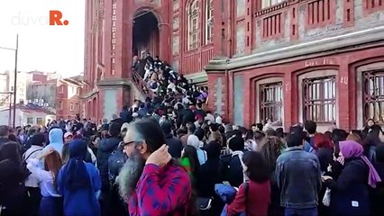 Fener Rum Lisesi'nde tarihi gün: Kalabalık havadan görüntülendi