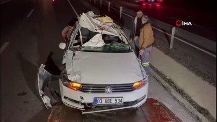 Otomobil takla atıp hurdaya döndü, kazada anne ve çocuğu yaralandı