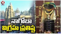 Idol Prestige In Nagoba Temple, Adivasis Throng To Temple _ Keslapur  _Adilabad Dist  _ V6 News