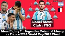 Messi Injury? ... Argentina Potential Lineup vs France ► FIFA World Cup 2022 Final