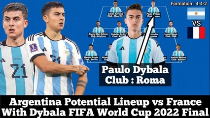 Argentina Potential Lineup vs France With Dybala ► FIFA World Cup 2022 Final