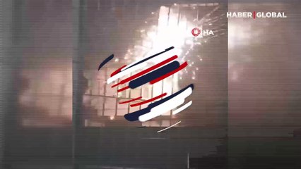 Elektrik direği havi fişek gibi patladı