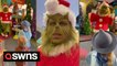 Amazing Grinch impersonator has adorable interaction with two young children