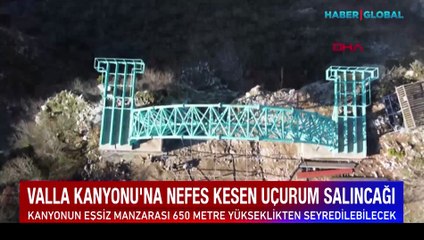 Valla Kanyonu'na nefes kesen uçurum salıncağı!