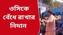 বীরভূমঃ থানার সামনে পুলিশকে বেঁধে রাখার নিধান বিজেপি নেতার