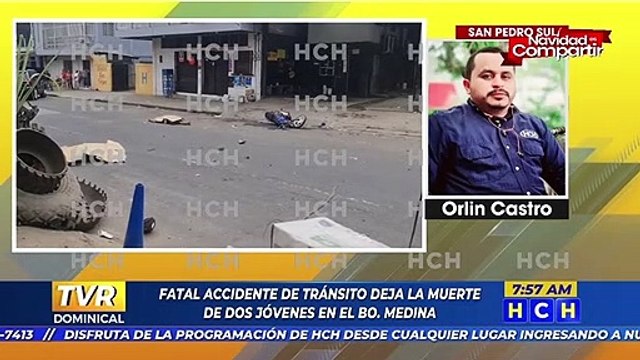 Fatal accidente vial deja dos personas muertas en el barrio Medina de San Pedro Sula