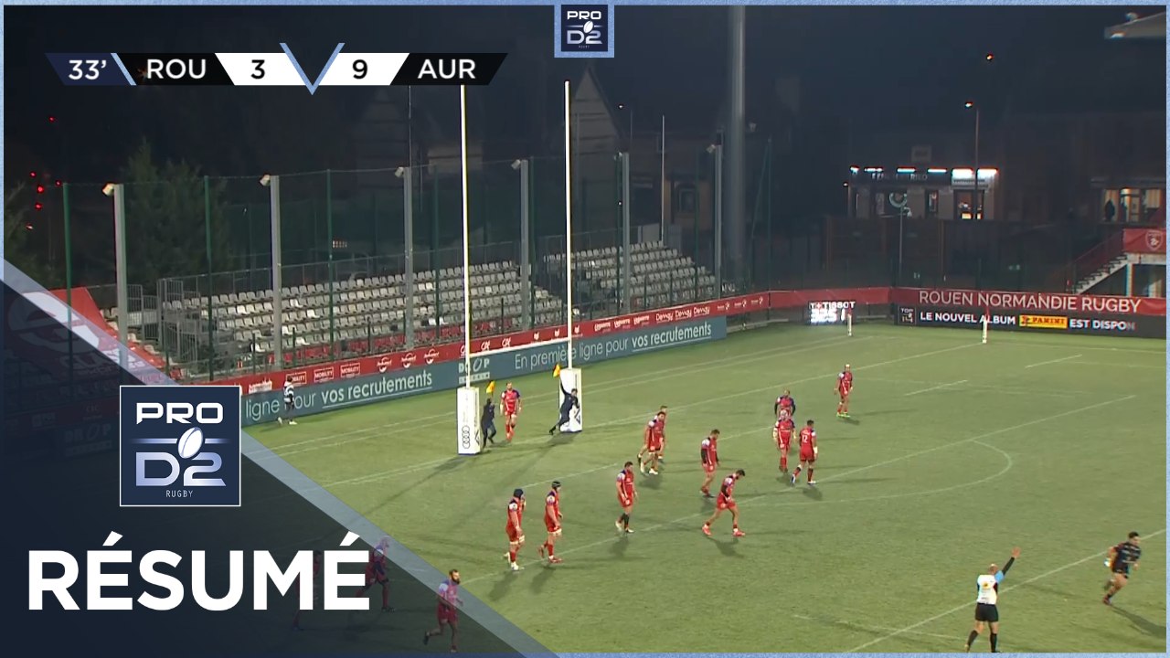 PRO D2 - Résumé Rouen Normandie Rugby-Stade Aurillacois: 6-26 - J15 - Saison 2022/2023
