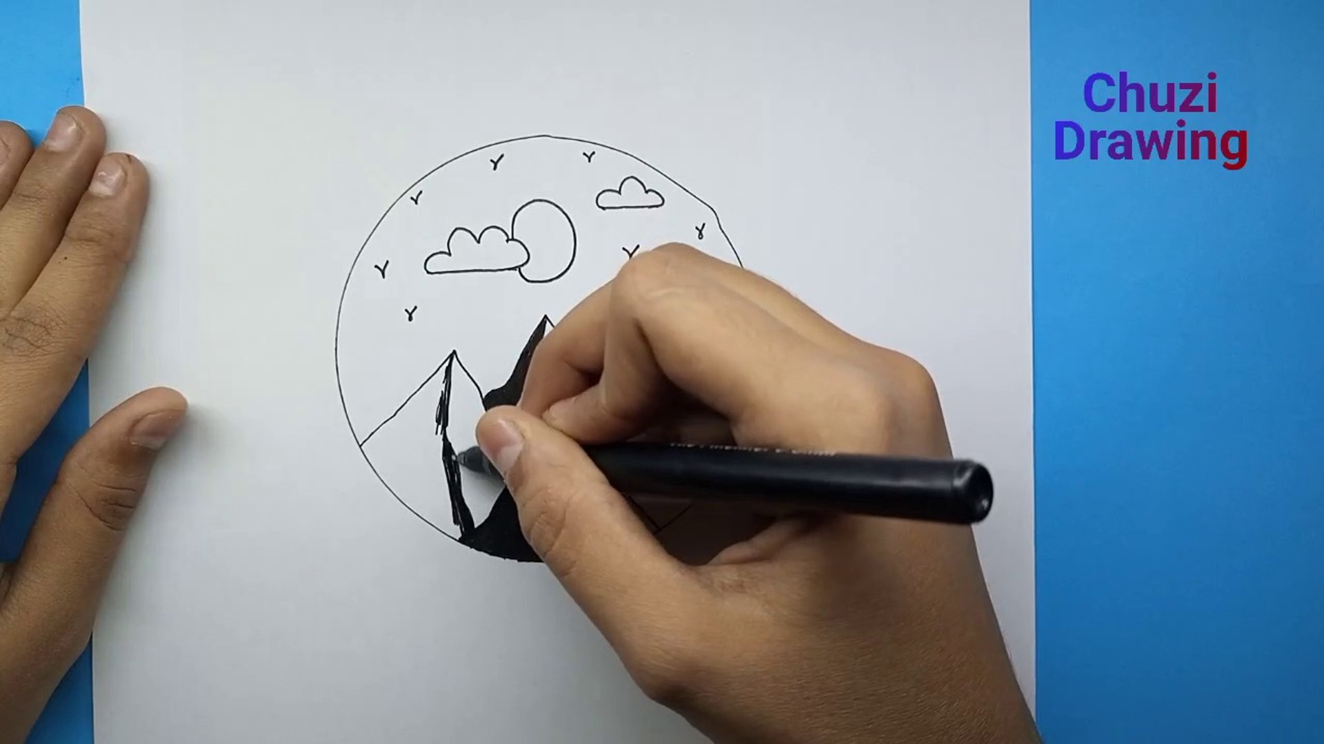 ⁣Sketch Drawing Scenery || Landscape Drawing Sketch