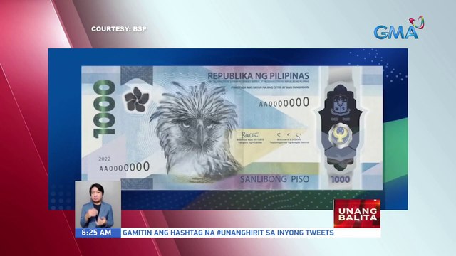 BSP: 300-M piraso ng P1,000 polymer banknotes, ilalabas sa unang bahagi ng 2023 | UB