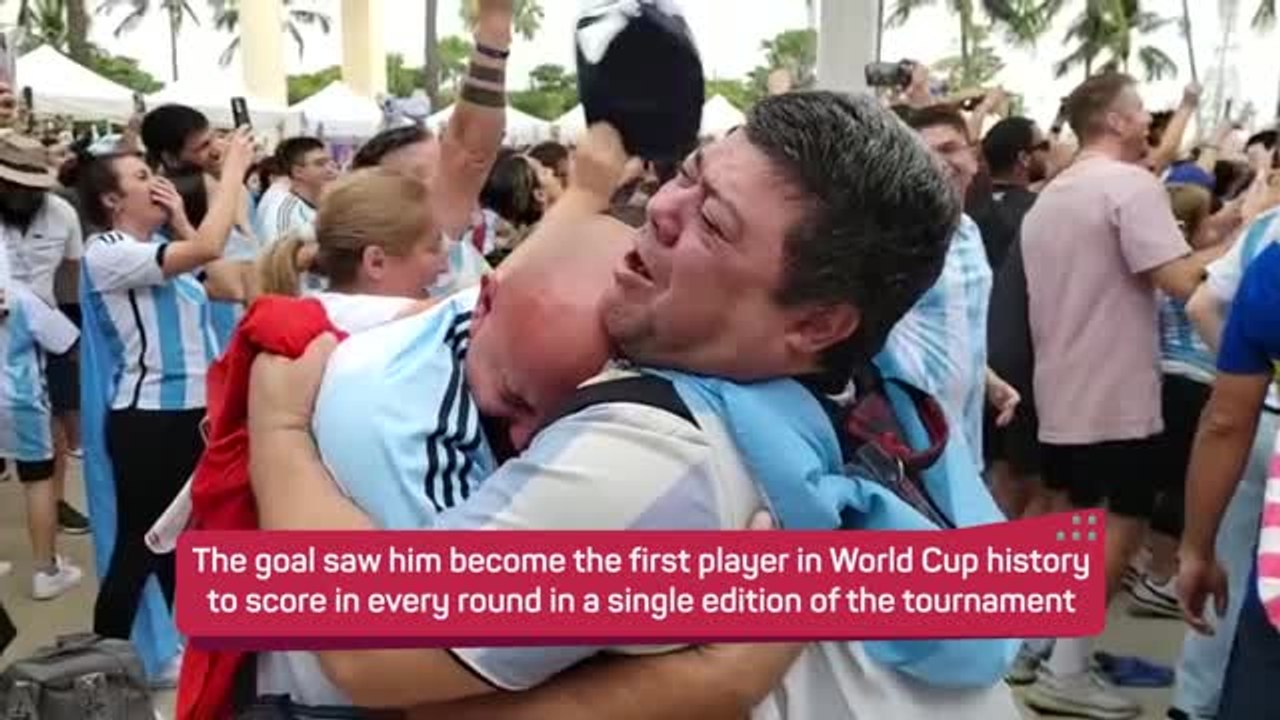 Argentina fans in Barcelona and Miami go wild for Messi's opening goal