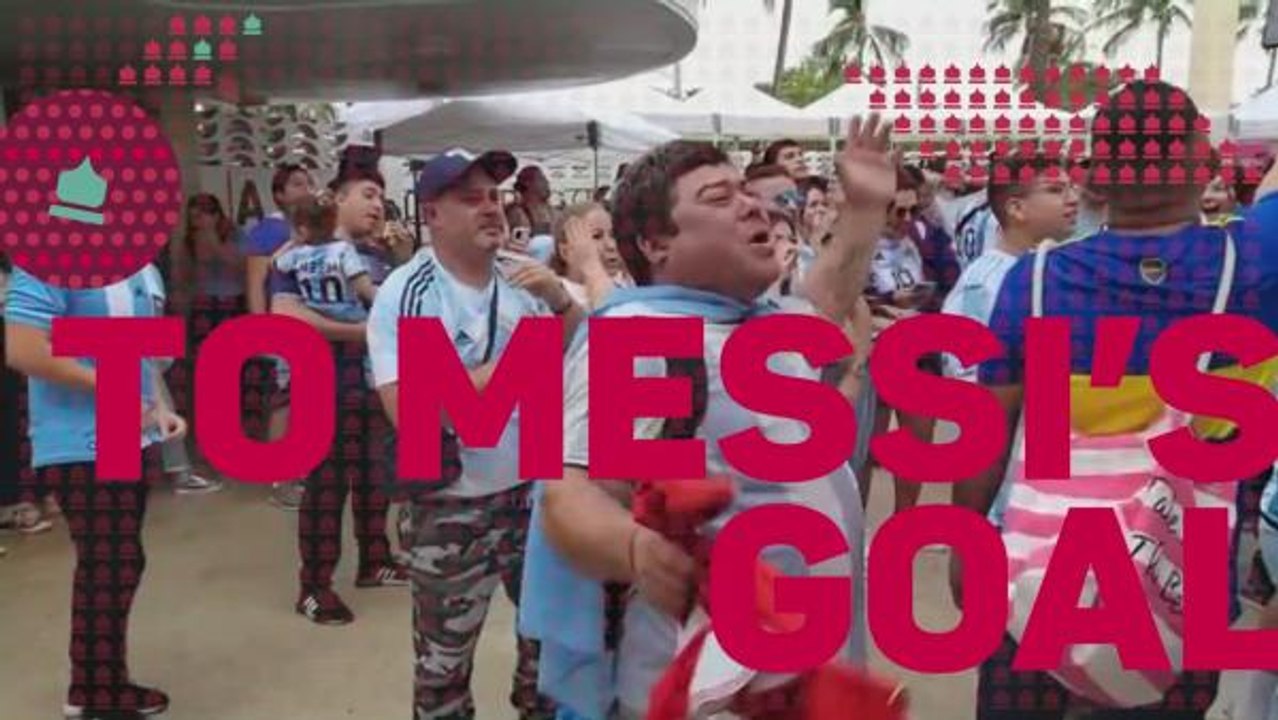 Argentina fans in Barcelona and Miami go wild for Messi's opening goal