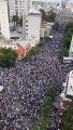 Los bahienses coparon avenida Alem para festejar el título mundial en Qatar.