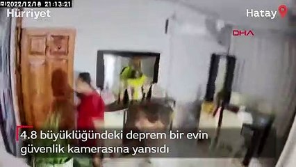 4.8 büyüklüğündeki deprem bir evin güvenlik kamerasına yansıdı