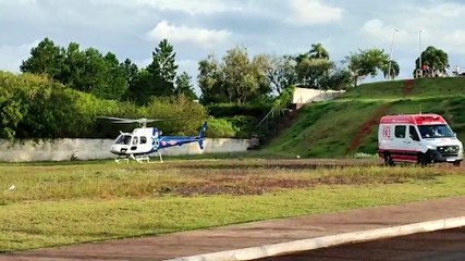 Vítimas são resgatadas de helicóptero após grave acidente na BR-163
