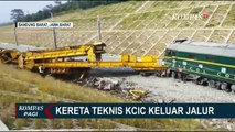 Investigasi Kereta Teknis Proyek KCIC Keluar Jalur, Petugas Gelar Olah TKP