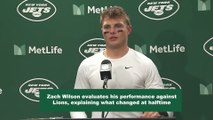 Jets' Zach Wilson Evaluates His Performance Against Lions