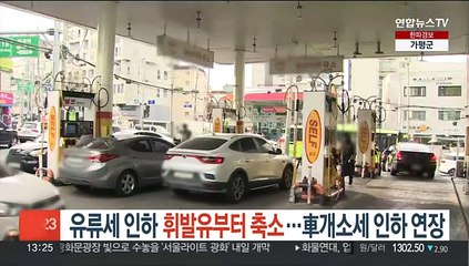 유류세 인하 휘발유부터 축소…車개소세 인하 연장