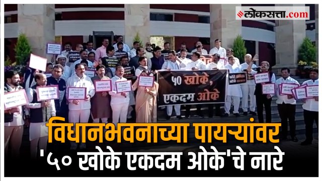 State Assembly Winter Session:अधिवेशन सुरु होण्यापूर्वी विधानभवनाच्या पायऱ्यांवर विरोधक आक्रमक
