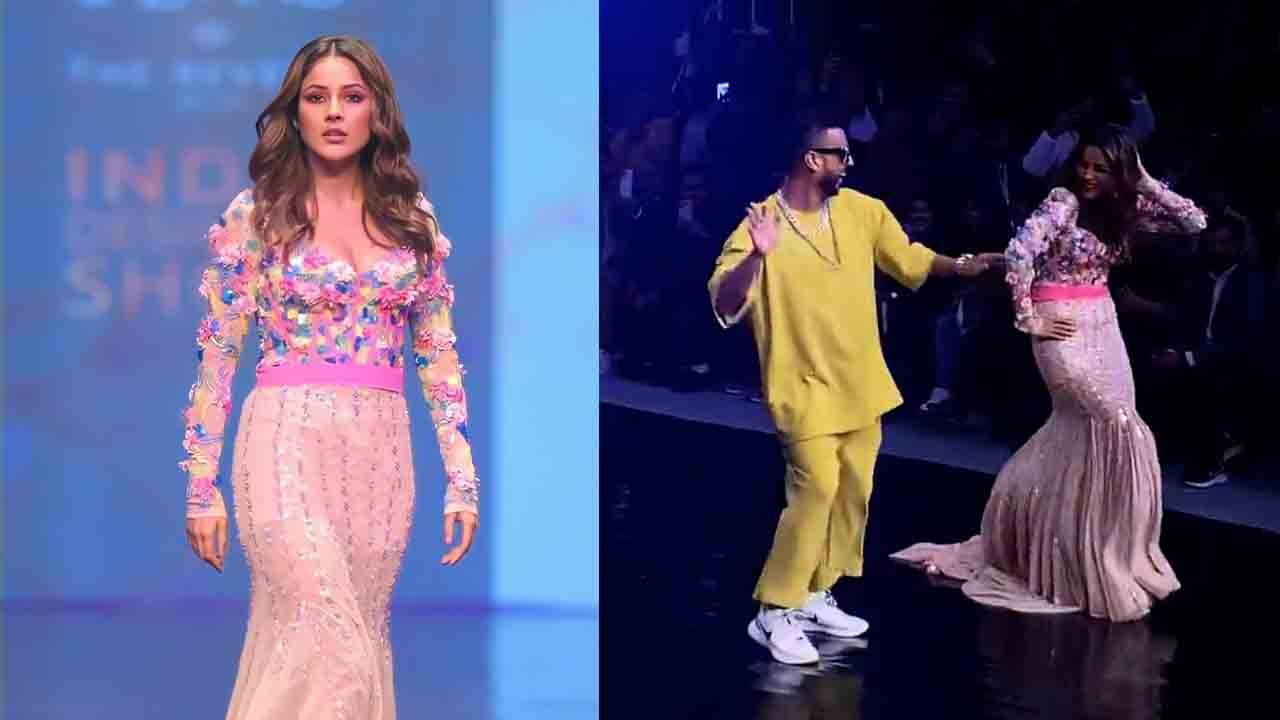 Shehnaaz Gill ने Ramp Walk में किया Gidda-Bhangra, Ramp पर लगाई आग, देखें Viral Video | FilmiBeat