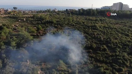 Polis, baraka yangınına su dolu bidonlarla müdahale ederek alevlerin ormana sıçramasını önledi