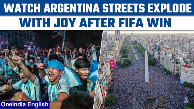 Argentina: Millions storm streets to celebrate FIFA World Cup Win | Oneindia News *Sports