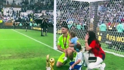 Argentina Players World Cup Celebrations With Their Families #messi #dimaria #emimartinez