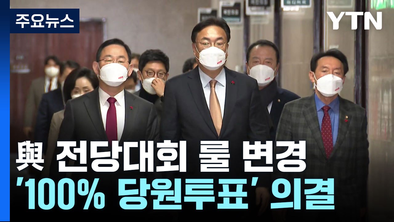 與, "100% 당원 투표" 의결...비윤 "권력의 폭주" 반발 / YTN