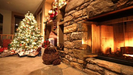 christmachristmas music piano cover  ||  christmas music with fireplace sounds || fireplace, christmas music