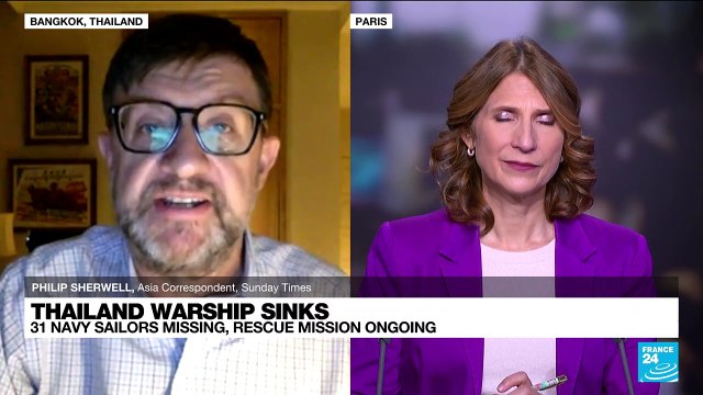 Thai navy searching for 31 sailors in water after ship sank