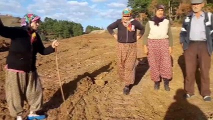 Örencik'te Altın Madeni Açılacak Tarım Arazisine İş Makineleri Girdi.