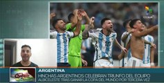 Selección albiceleste campeona del Mundial de Fútbol es ovacionada por sus hinchas