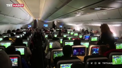 THY uçağında Dünya Kupası finali heyecanı