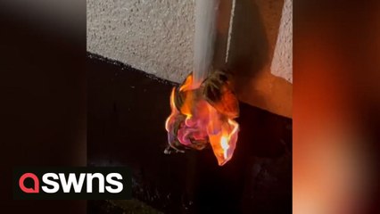 Plumber forced to use fire to unblock FROZEN drain after elderly customer was left unable to use his toilet, sink or bath