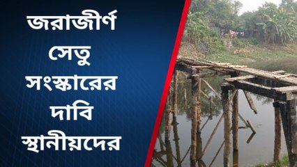 দঃ ২৪ পরগনা: জরাজীর্ণ কাঠের সেতু, সংস্কারের দাবি স্থানীয়দের
