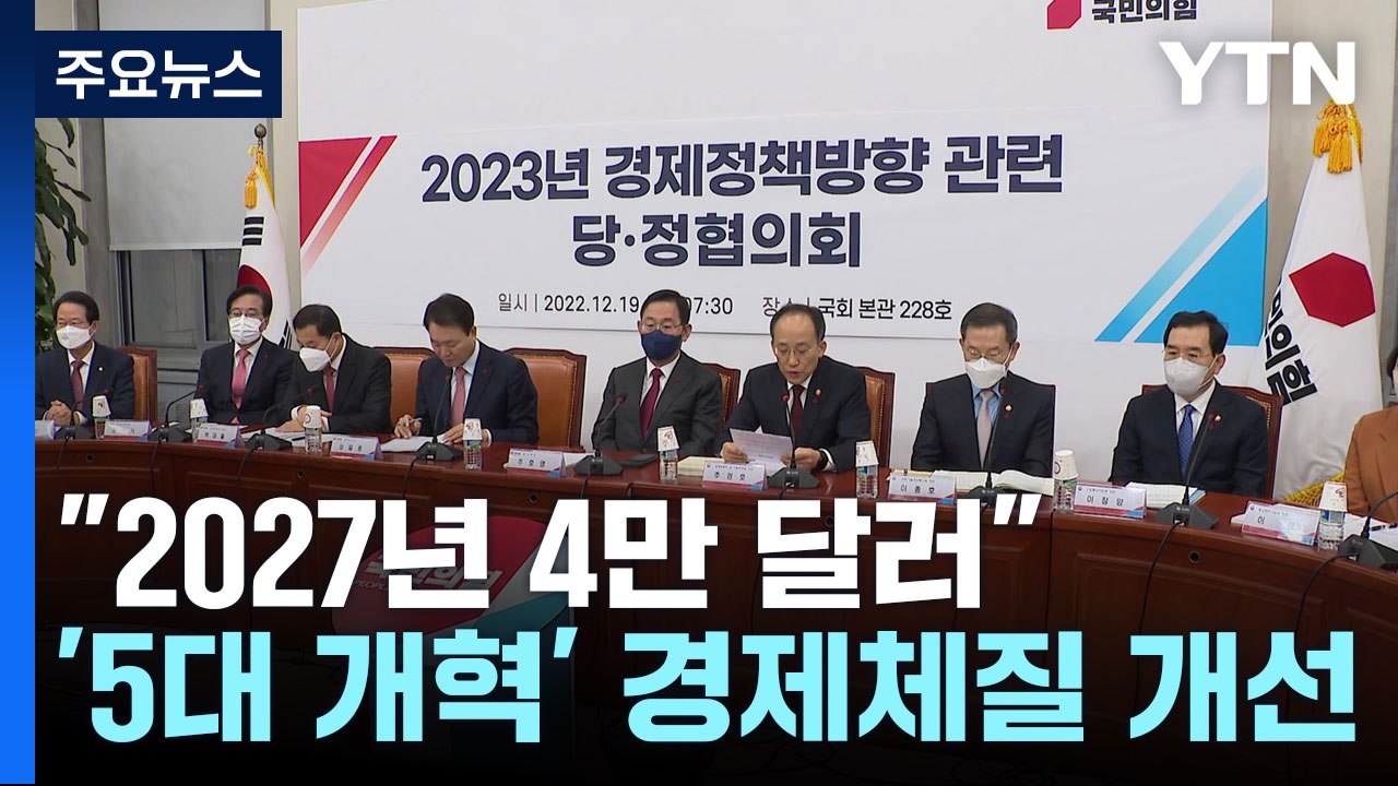 당정 "2027년까지 국민소득 4만 달러"...5대 개혁 추진 / YTN