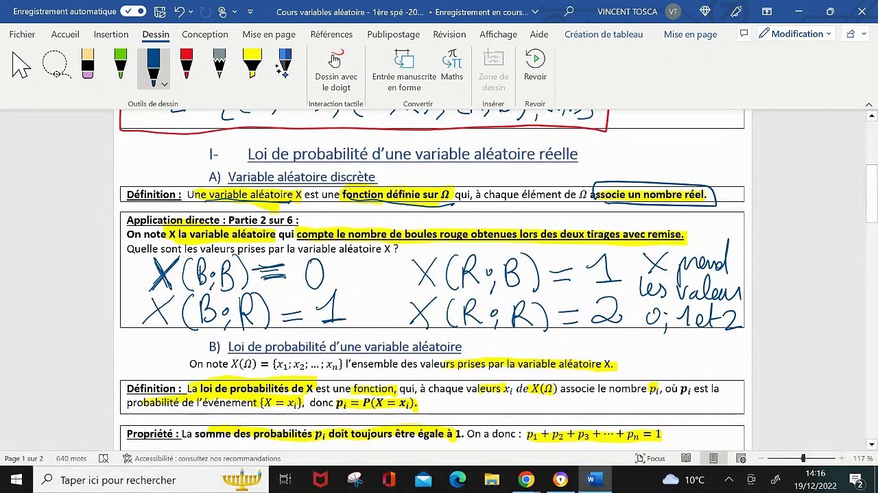 Cours sur les variables aléatoire