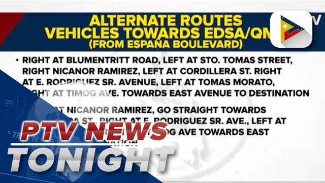 MMDA lays down alternate routes for motorists who will be affected by the Metro Manila Film Festival Parade of Stars on Dec. 22