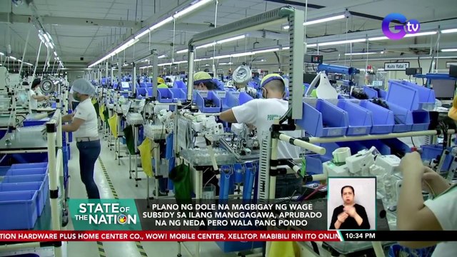 Plano ng DOLE na magbigay ng wage subsidy sa ilang manggagawa, aprubado na ng NEDA pero wala pang pondo | SONA
