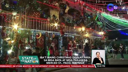 Iba't ibang Christmas display para sa mga bata at mga pailaw sa Merced St., Paco, Maynila | SONA