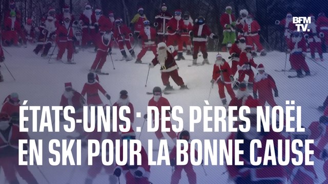 Aux États-Unis, des Pères Noël dévalent les pistes de ski pour financer un programme d'aide aux enfants