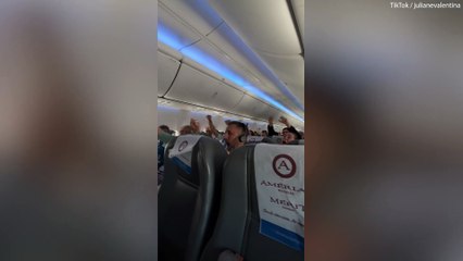 Football fans on flight to Buenos Aires go wild as Argentina beat France in World Cup final