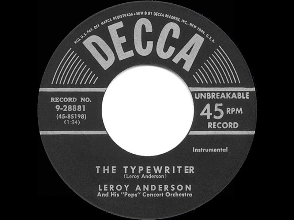 1953 The Typewriter - Leroy Anderson (his original version)
