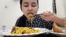 Eating chicken noodles, samosa and Jalabi mukbang| Shriya Lama